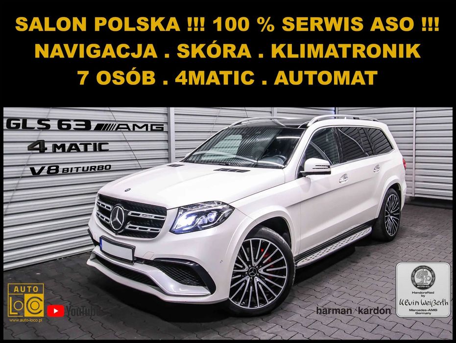 Mercedes-Benz GLS 63 AMG + Salon POLSKA + 100% Serwis MERCEDES = Brutto VAT 23% !!!