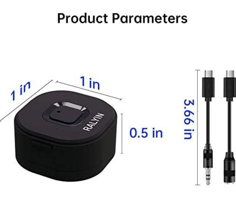 Odbiornik Bluetooth adapter muzyczny, 3,5 mm męskie/żeńskie