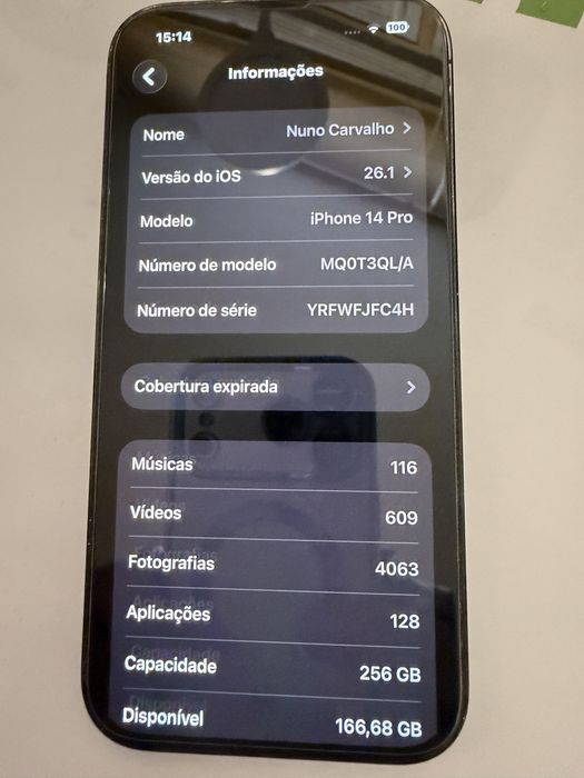Iphone 14 Pro 256 gigas rihorosamente impecavel e todo original
