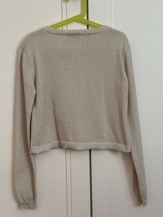 Sweterek beżowy ze złotą nitką Boze Naodzenie swieta