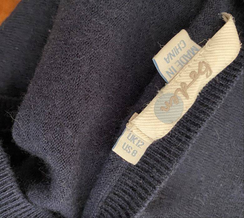 Wełniane eleganckie bolerko sweter z wełny premium Boden m/l