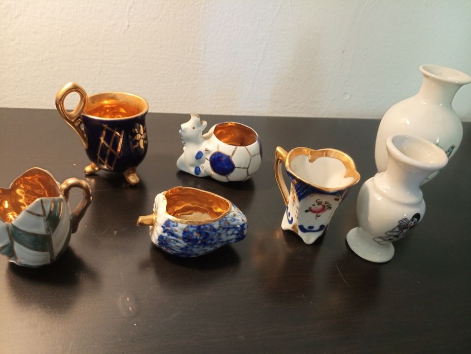 7 miniaturas porcelana	antigas mas em excelente estado