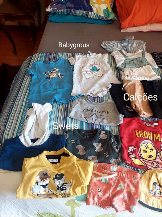 70 peças de roupa variada de bebé dos 9 aos 18 meses