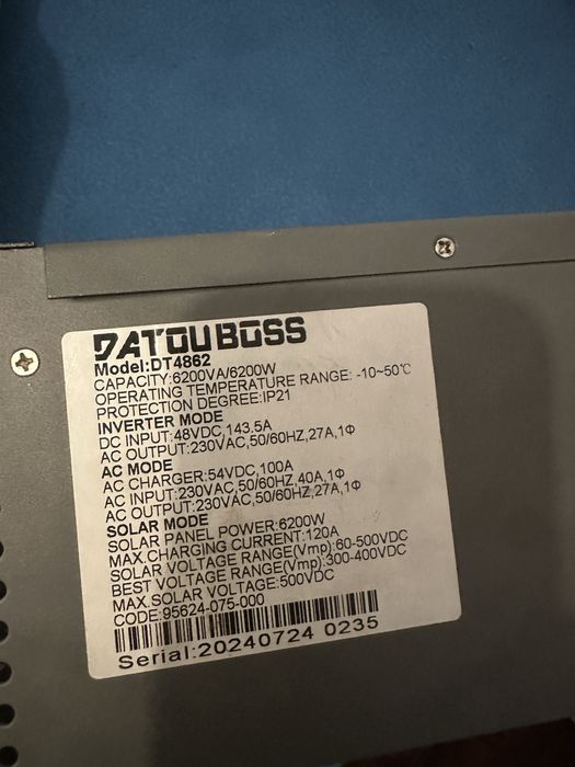 Inverssor solar off grid com avaria,tem o codigo de erro 06