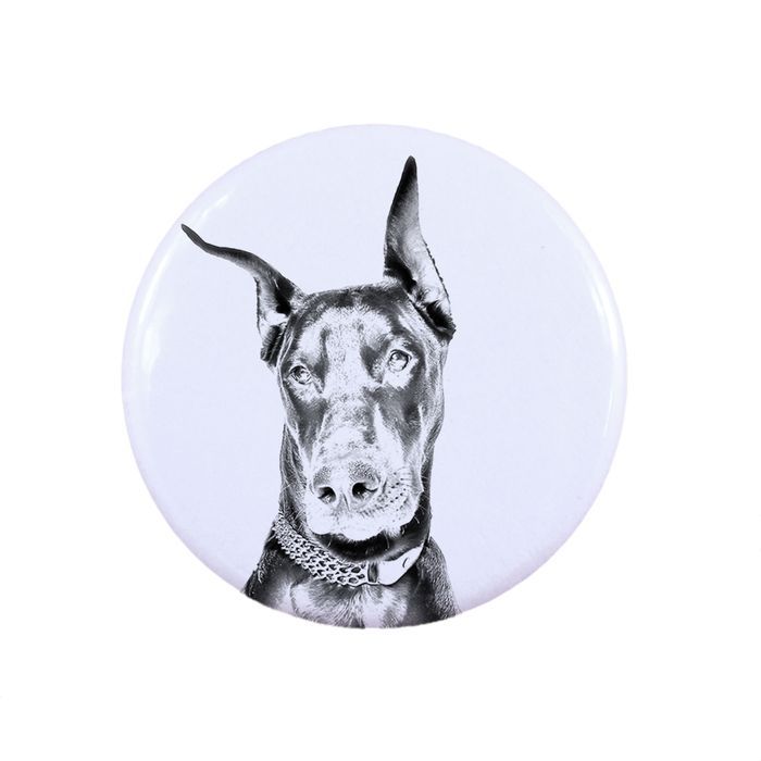 Doberman przypinka z psem mała Art-Dog