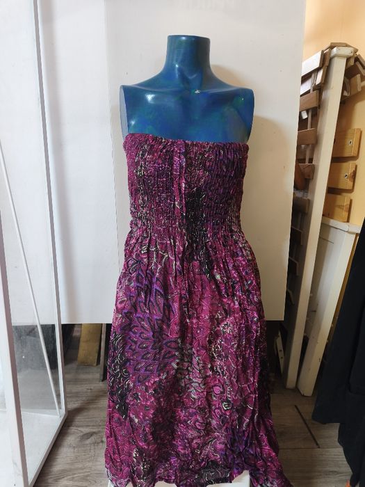 Vestido sem alças (cai-cai) em 100% rayon