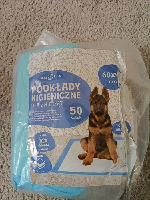 Podkłady higieniczne dla zwierząt Real Pets 60x90 cm – 19 szt. (Niebieskie)