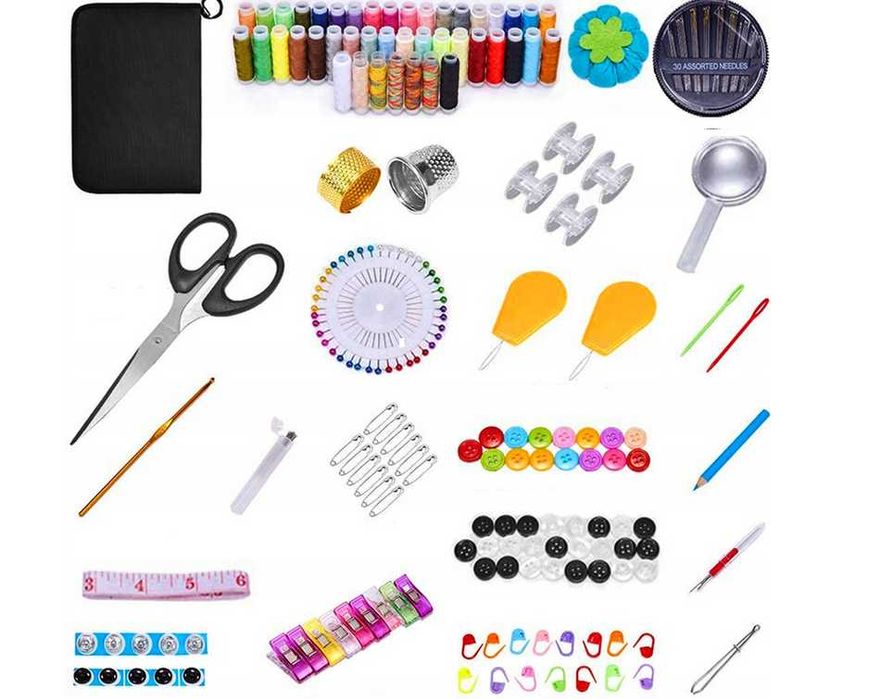 Duży Profesjonalny Zestaw Krawiecki do Szycia Nici Igły 226el. Prezent