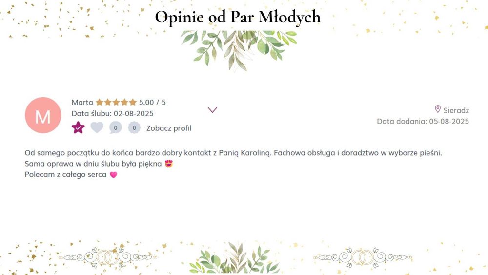 Oprawa muzyczna ślubu