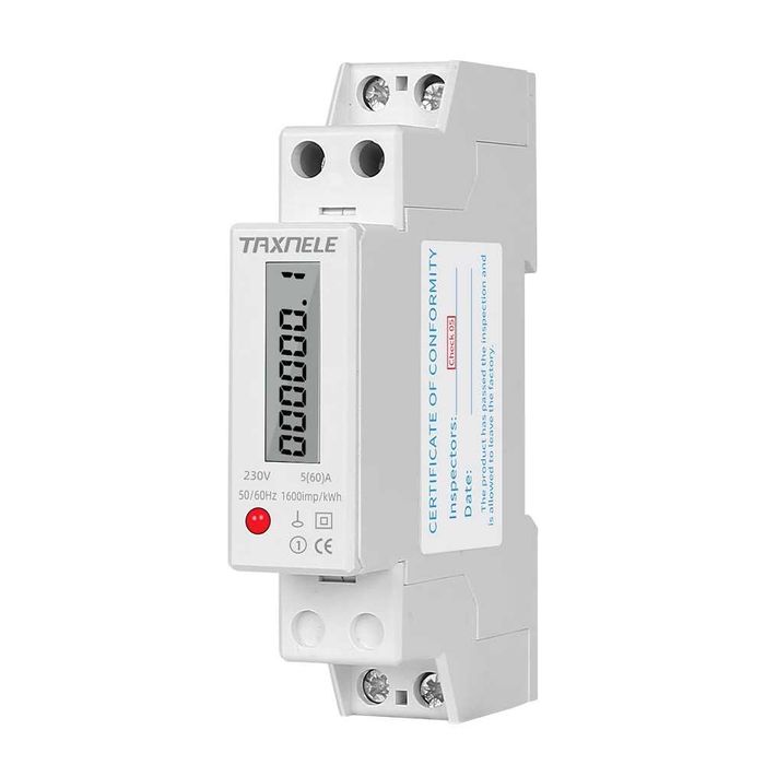 Лічильник електроенергії 1ф тонкий DIN LED 32А - імпульсний вихід