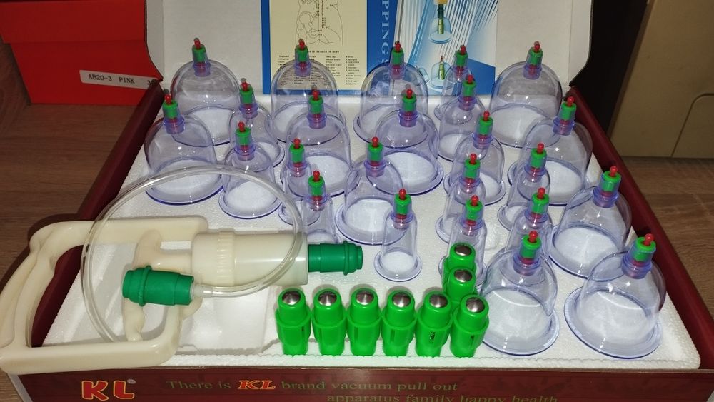 Вакуумные банки массажные с насосом - 24 шт KL