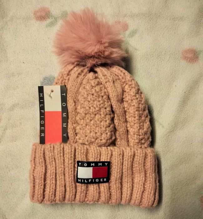 Gorro Tommy Hilfiger - Rosa com pompom