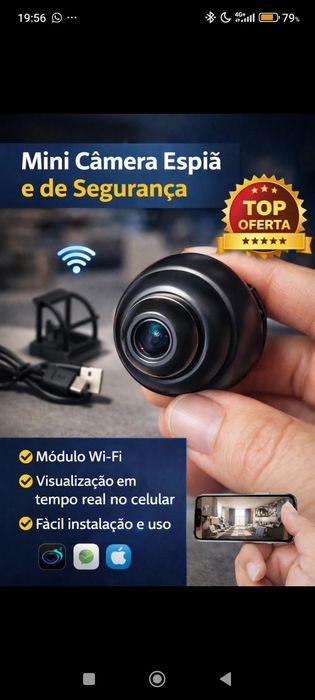 Mini Câmara Full HD Compacta – Discrição Total + Fácil Utilização