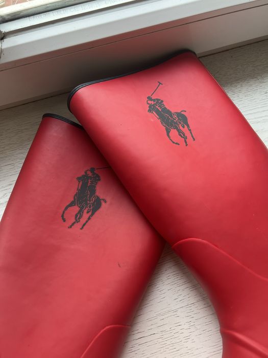 Kalosze Gumowe Polo Ralph Lauren Wysokie Big Logo Konika