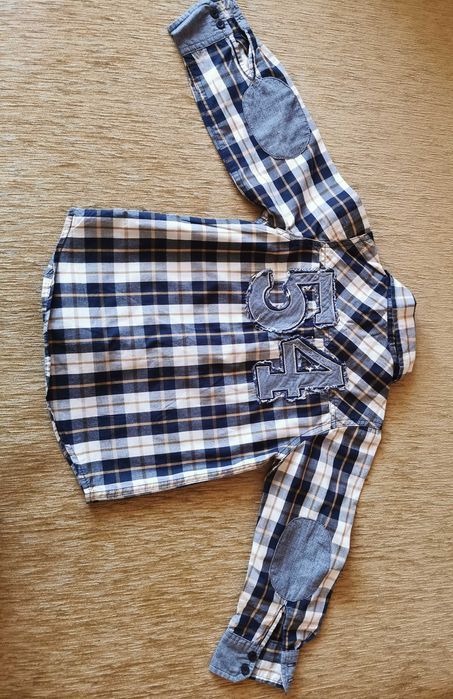 Koszula w kratę z długim rękawem  - 98 cm