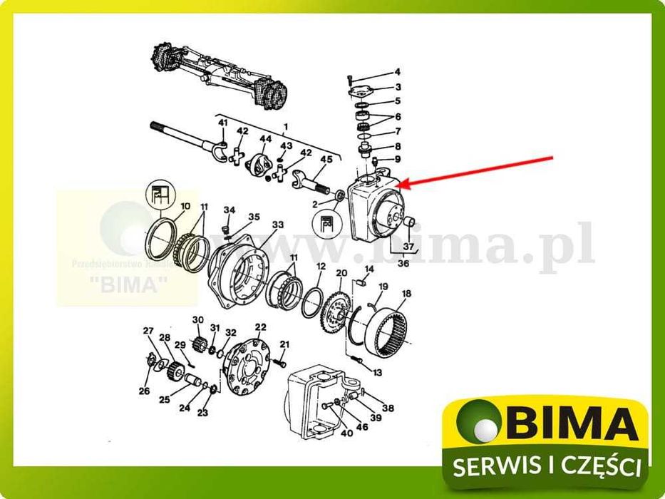 Zwrotnica prawa Massey Ferguson 3426715M91 3426973M91