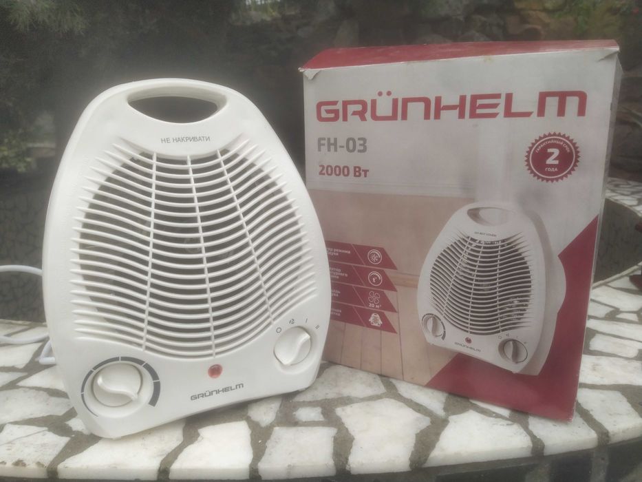 Тепловентилятор электрический Grunhelm Новый и Электропростынь новая