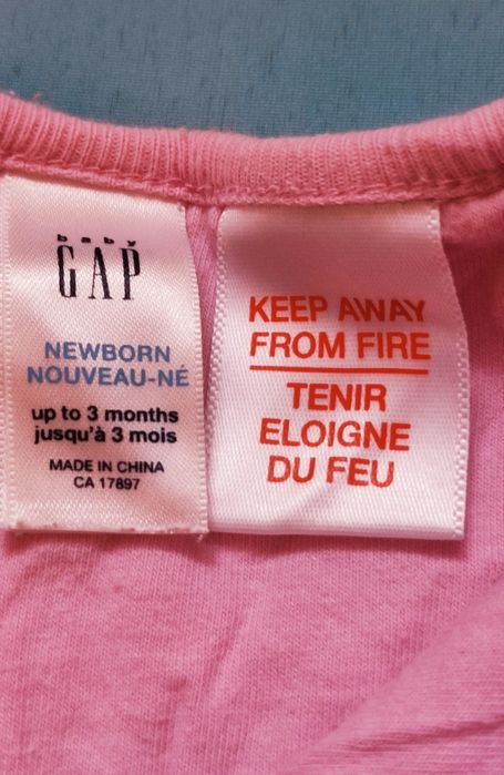 GAP Baby Pajac Śpiochy Rampers Piżamka jednoczęściowa r. 0-3