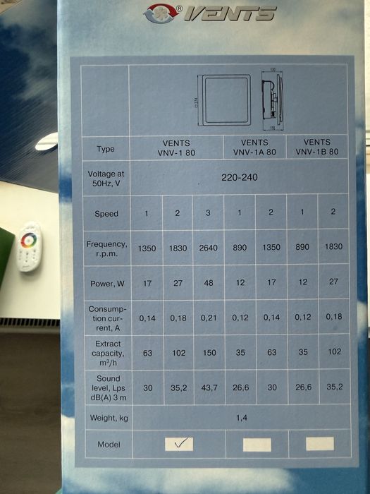 Вентилятор Vents VNV 1 80
