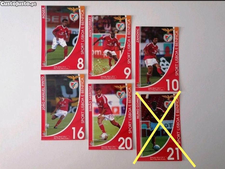 5 Postcards Featuring Sport Lisboa e Benfica Players
