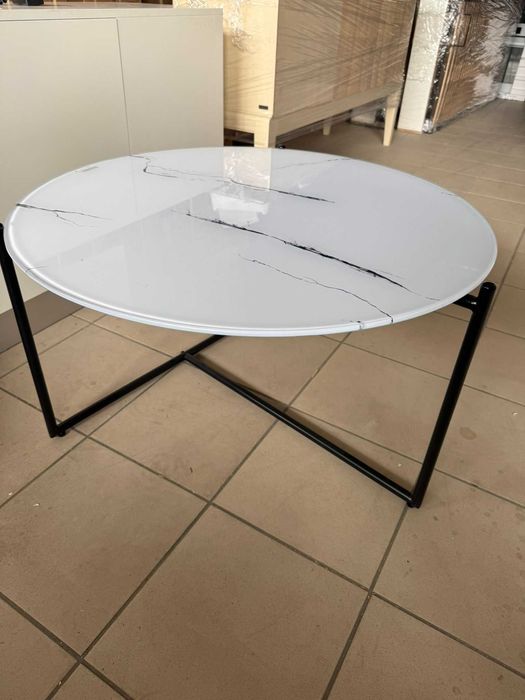 Stolik kawowy SEBA MEBLE CT-213 – biały marmur– POWYSTAWOWA