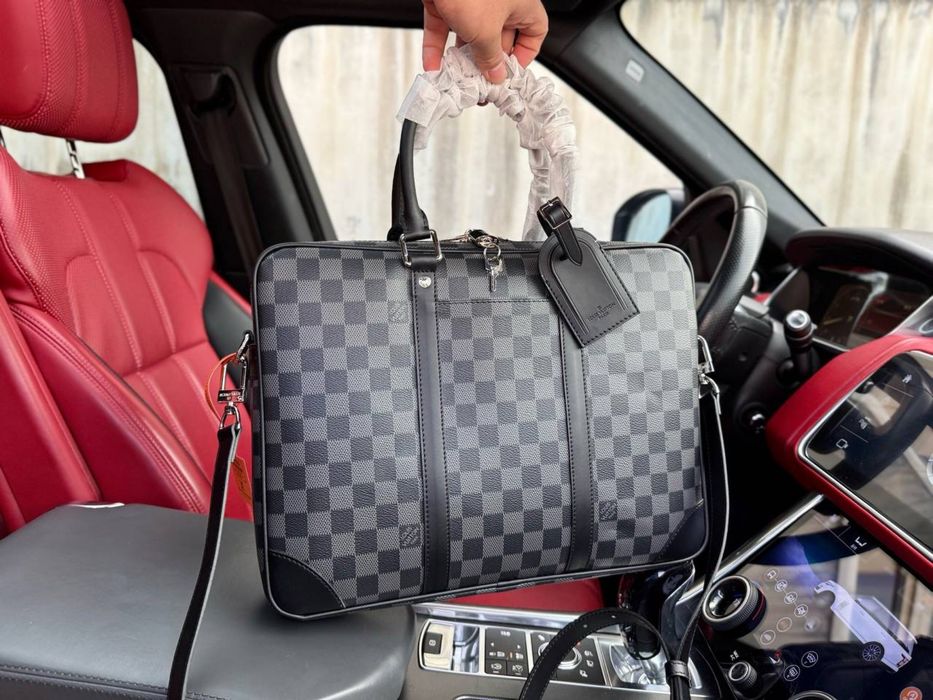Чоловічий шкіряний портфель louis vuitton мужская кожаная сумка ноут