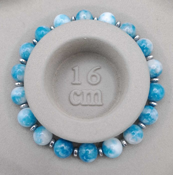Bransoletka z larimaru i hematytu, LARIMAR, HEMATYT #2559