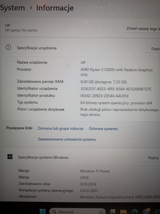 Laptop HP 15-e2000 | 15,6" | 8 GB/512 GB | Gwar do 27.07.2025 | Win 11