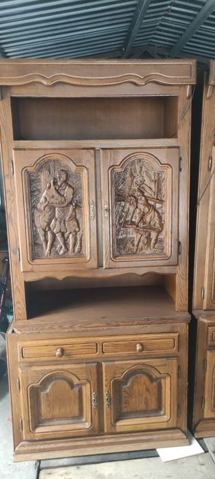 Meble rzeźbione 2 komody i nadstawki