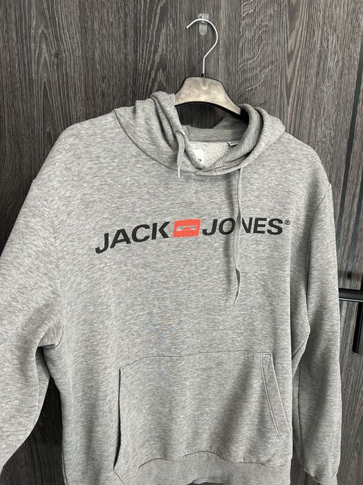Szara bluza z kapturem jack&jones rozmiar L