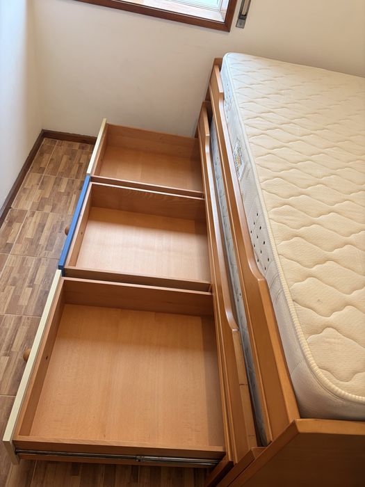 Cama Nido Dupla e Estante de Madeira  Maciça — Conjunto Juvenil Completo