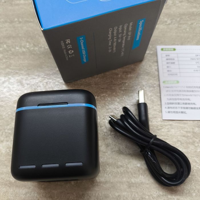 Зарядний бокс для екшн-камер GoPro 9/10/11/12 Зарядка на 3 акумулятор