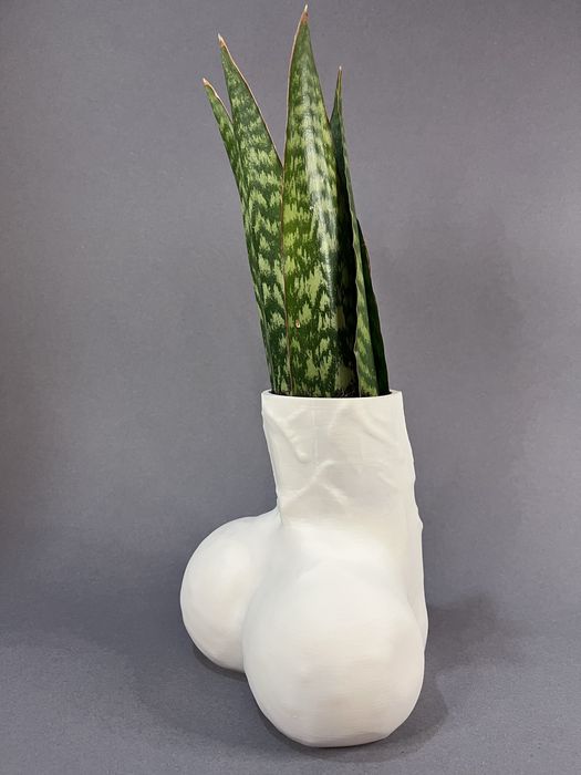 Doniczka Fallus biała śmieszny prezent 18 urodziny wys. 16,5 cm gadżet