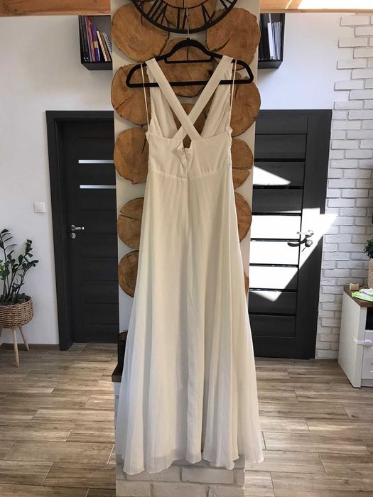 Biała długa sukienka typu boho/ slub/ poprawiny/ sesja