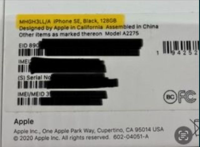 Apple iPhone SE 2020 128GB Black (MHGH3LL/A, A2275, neverlock)