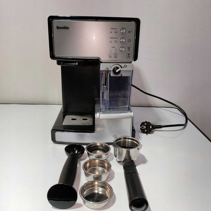 B80 Kolbowy ekspres ciśnieniowy BrevillePrima Latte 1238Wsrebrny/szary