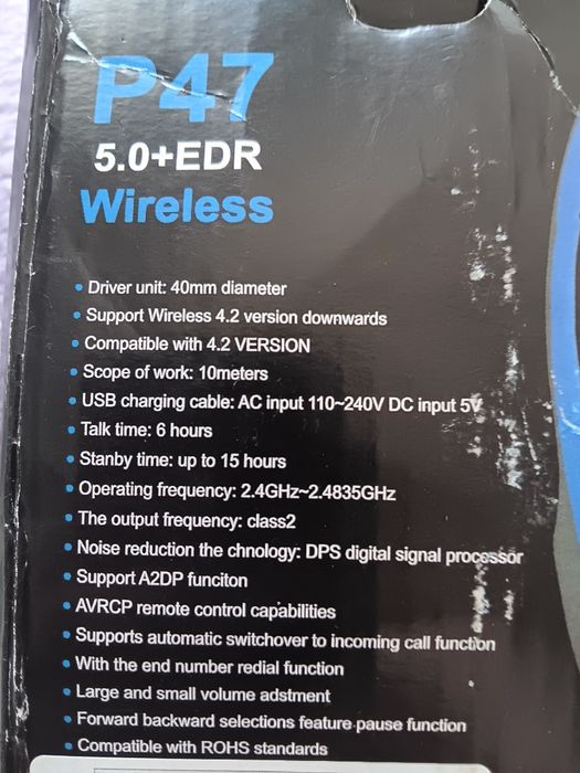 Headphones bluetooth P47 azul