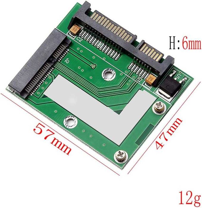 Переходник для SSD mSATA к разъёму SATA (mSata 1.8" -> Sata 2.5")