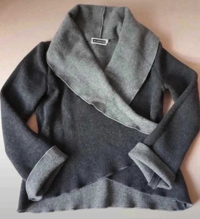 Wełniany Komplet Garsonka Aldona Sweter ze Spódnicą #wool, r.38/40