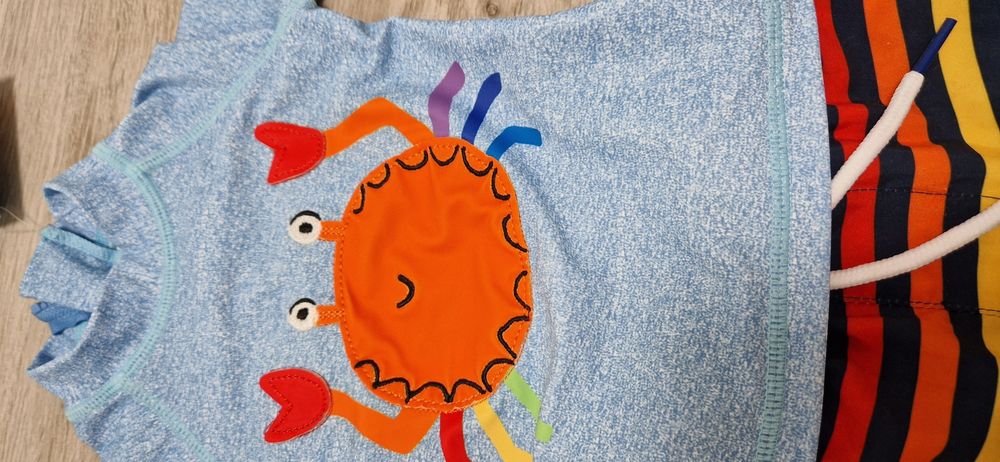 Next strój kąpielowy koszulka spodenki krab z krabem UPF 50+