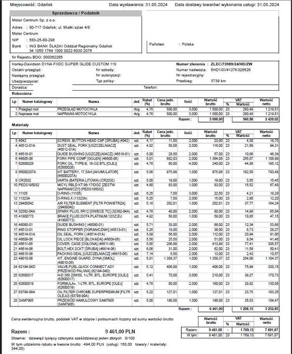 Harley Davidson - FXDC DYNA Super Glide Custom ! STAN KOLEKCJONERSKI