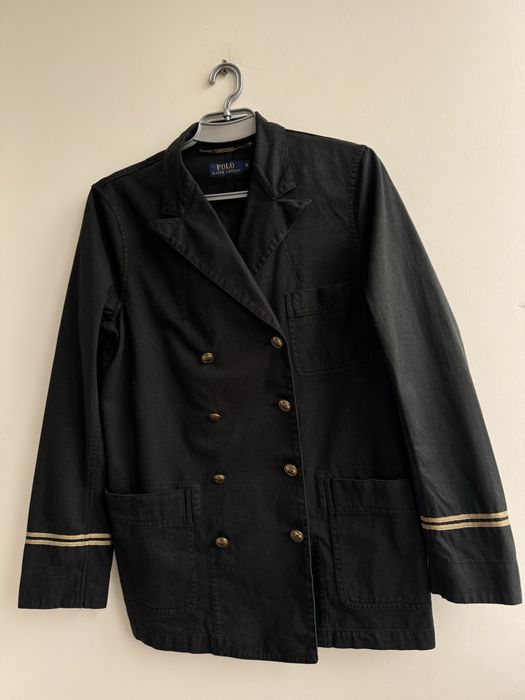 Polo Ralph Lauren Women’s Double-Breasted Captain Jacket — Чорний джинсовий жакет, Size 10