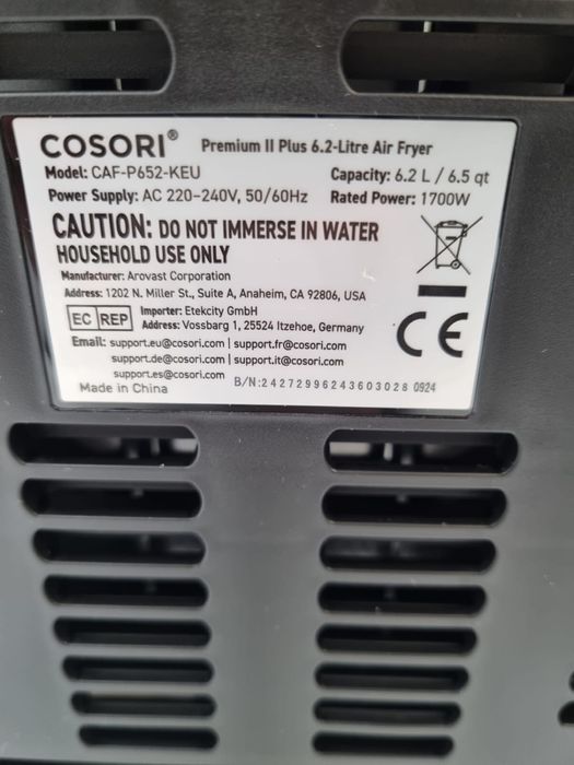 Cosori frytkownica beztłuszczowa 6,2 l