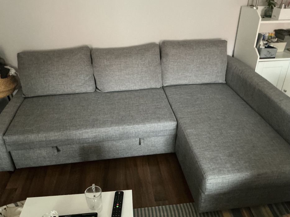 Sofa 3 osobowa z szezlongiem z funkcją spania Ikea