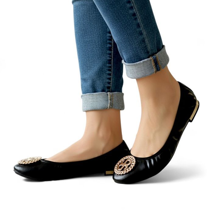 Baleriny buty damskie czarne balerinki na gumce 6379 rozm. 38