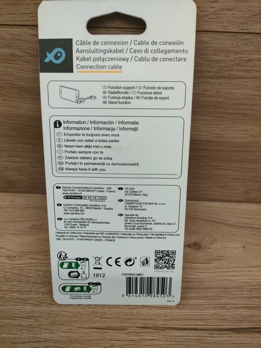 Kabel do telefonu z funkcją stojaka USB- mikroUSB
