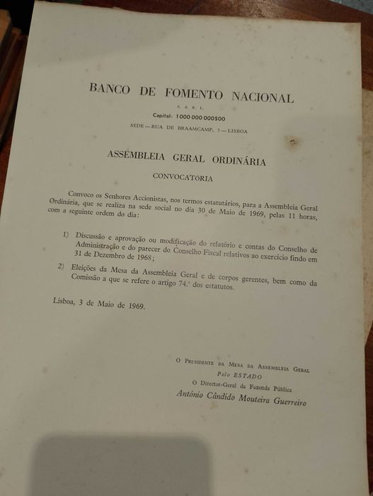 Banco de Fomento Nacional 1968 Relatório Anual