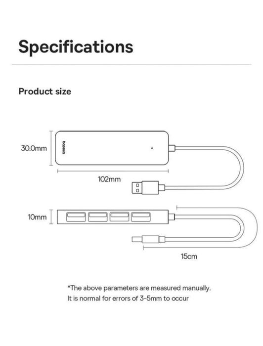 Baseus USB hub 4 портовый .