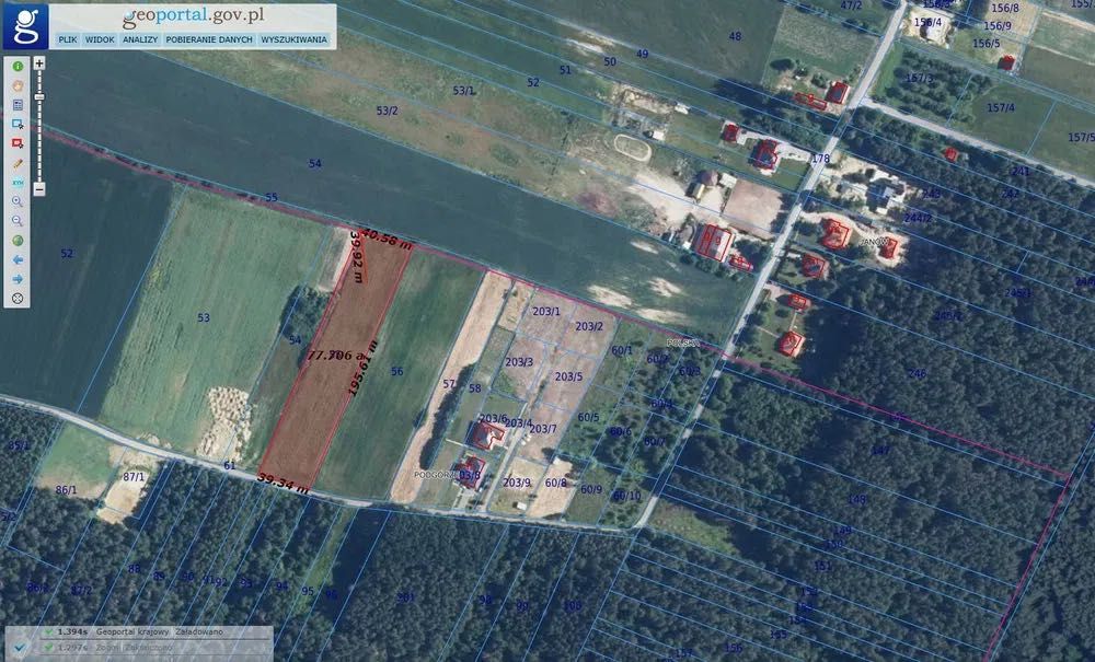 Działka budowlana nr 55 Janów 80 arów