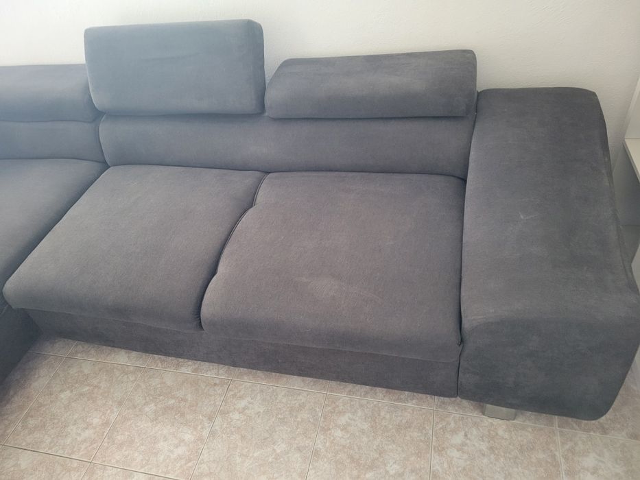 Sofá de canto com chaise longue grande